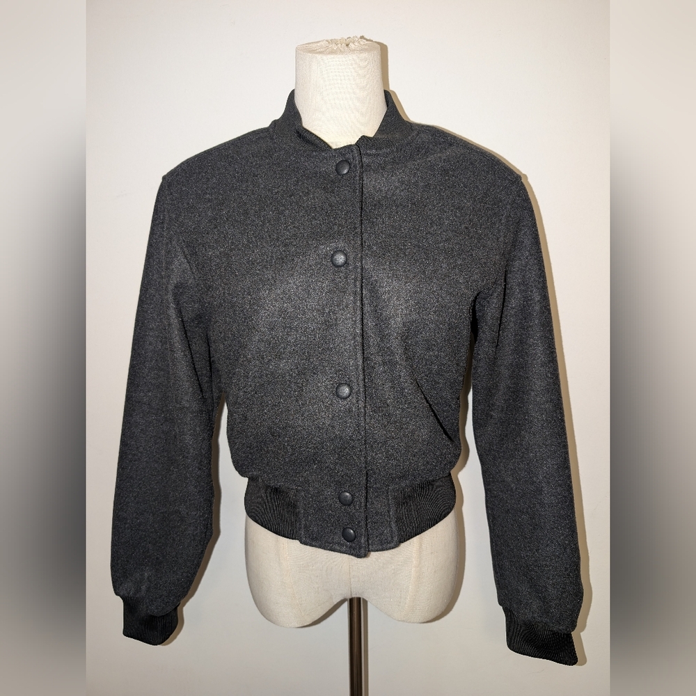 Women's Charcoal Gray Bomber Jacket